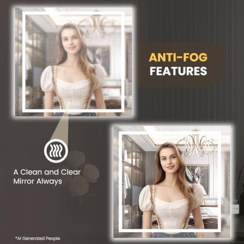LOAAO 30"X30" LED Bathroom Mirror - Image 5