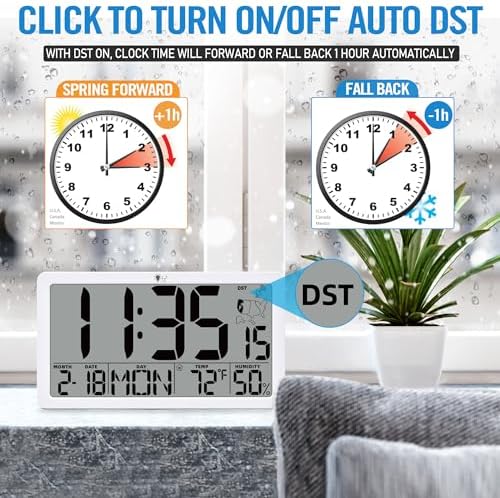 TXL Atomic Digital Wall Clock, Battery Operated - Image 5