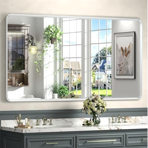 55x30 Silver Bathroom Mirror by GOLOMO