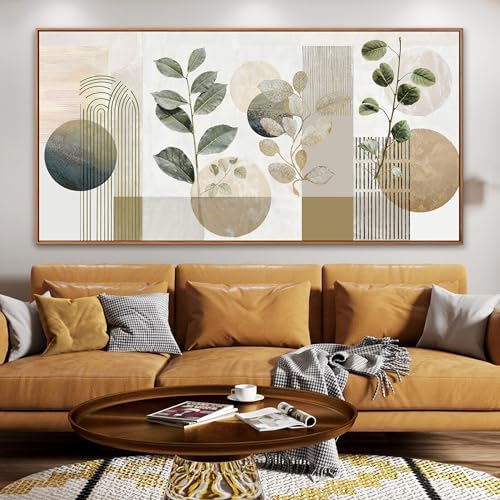 Large Boho Green Wall Art For Living Room Prints Green Botanical Boho Wall Art - Image 4