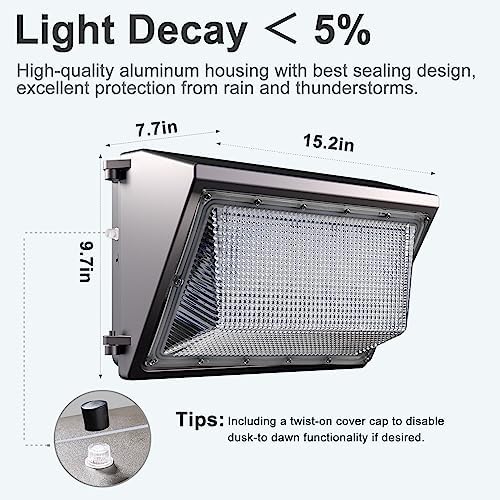 Lightdot 6 Pack 150W LED Wall Pack Lights, Outside LED Exterior Light - Image 6