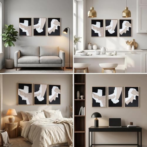 Framed 3D Textured Abstract Geometric Wall Art, 24x48 In - Image 5