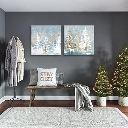 SEVEN WALL ARTS Christmas Wall Art Moose Deer Picture Wall Decor Natural Elk - Image 5