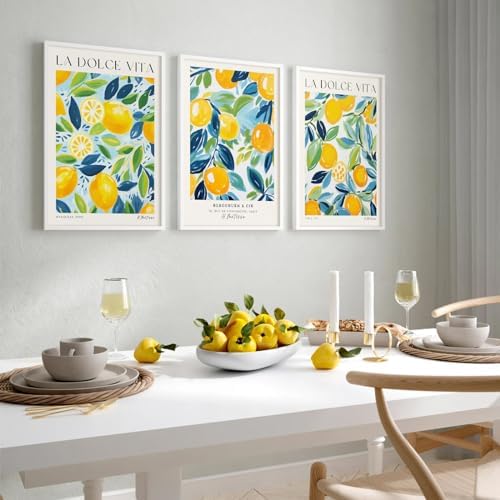 Tanmart Lemon Wall Art Decor Kitchen Canvas Wall Art Pictures Fruit Wall Art - Image 4