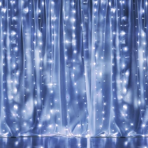 Dazzle Bright 300 LED Curtain String Lights, Christmas Fairy Lights - Image 2