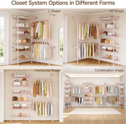 ONBRILL L2 Wall Mounted Closet System, Industrial Pipe Clothing Rack - Image 6
