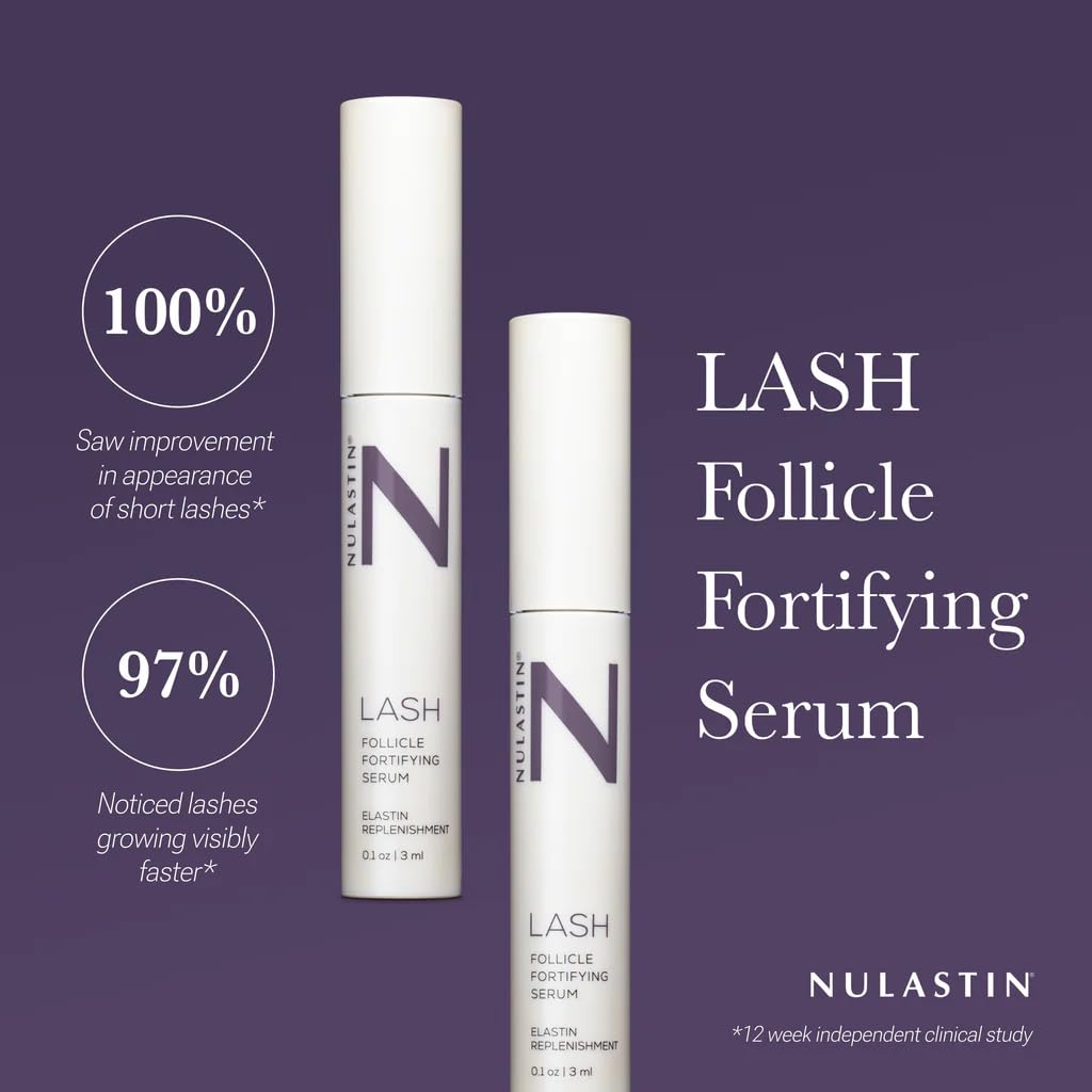 NULASTIN Eyelash Serum for Thicker-Looking Lashes - Follicle Fortifying LASH Serum - Clinically Tested Eyelash Enhancing From the Experts in Brows and Lashes (2 Pack, 0.1 Fl Oz Each)