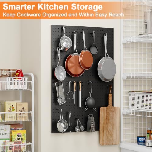 Hencawima Wall Mounted Peg board, 4 Pack Pot and Pan Organizer - Image 7
