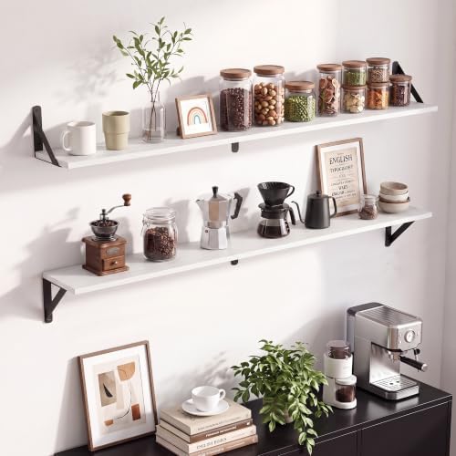 White Wall Shelves 48x6 Inch Large - Image 2