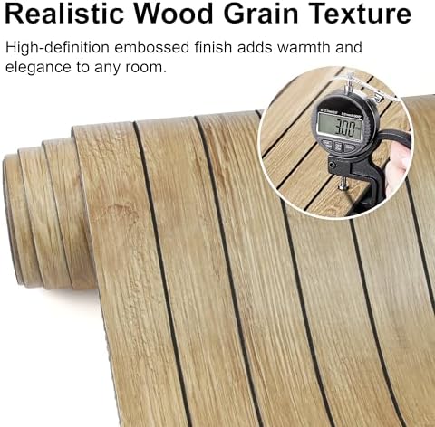 Wood Grain 2 x 15.8"W x 236"L Peel and Stick Wall Panels, 3D Soundproof Oak - Image 4