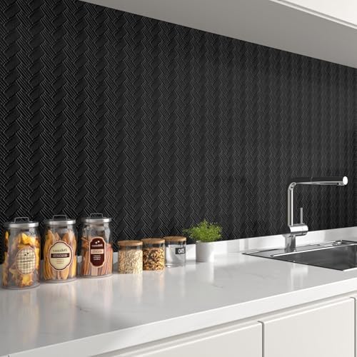 Decotalk Textured Wallpaper Black 17.7"x200" Grasscloth Wallpaper Textured - Image 6
