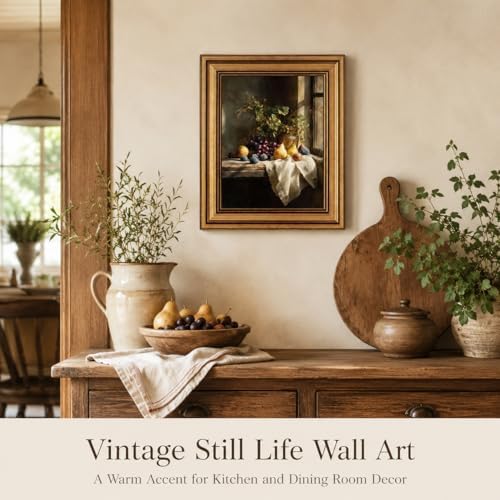Gold Framed Wall Art, Vintage Fruit Still Life Canvas Prints – Farmhouse - Image 2
