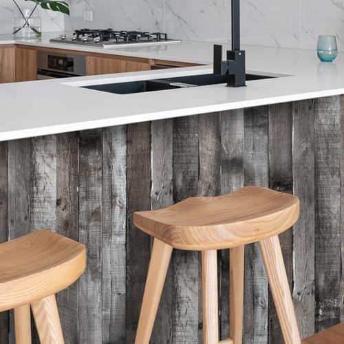 Yun-aeon Natural Wood-Dark Grey Contact Paper Peel and Stick Wallpaper - Image 5