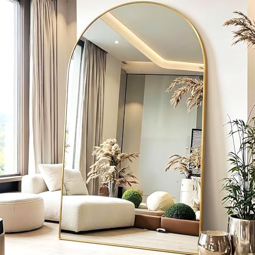 KOMCOTE Full Length Floor Mirror, 91x46 Inch Oversized Arched Standing Mirror by KOMCOTE