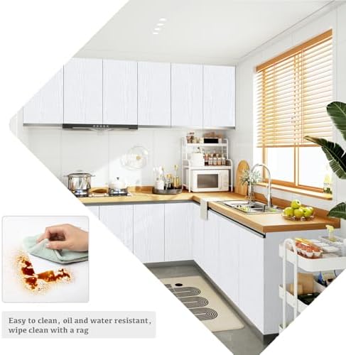 White Contact Paper Peel and Stick Wood Grain Wallpaper Easy to Install - Image 6