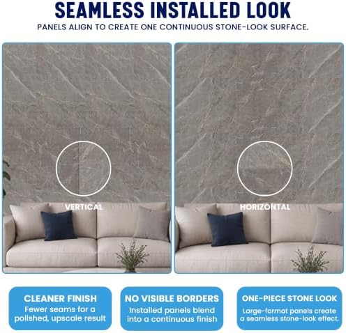 Dundee Deco Faux Stone Wall Panel Sample, Dark Grey, 6x6 in - Image 2