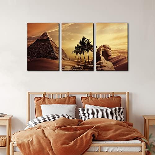 Pacimo Ancient Egypt Secrets Painting on Canvas Pyramid Sphinx Modern Wall Art - Image 4