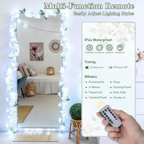 JMEXSUSS 48 LED White Flower Lights, Cool White, 15.75 FT - Image 5