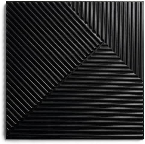 3D Wall Panels for Interior Wall Decor, Matte Black by RIZZTILE