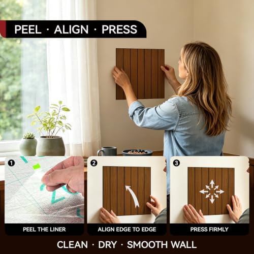 CUCOS Dark Brown PVC Slat Wall Panels, 11.8 in Square, 10 Pack - Image 4