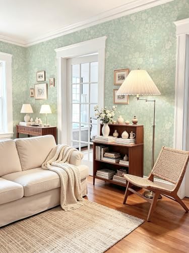 Safiyya Green Floral Wallpaper Peel and Stick Contact Paper Leaf Modern Boho - Image 3