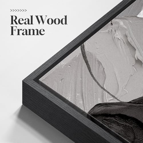 Large Framed Black and White Abstract Wall Art - Image 5