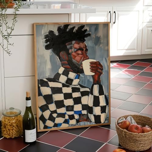 ZHGYGBN Black Man Wall Art Coffee Portrait Poster 16x24 Inch Unframed - Image 5