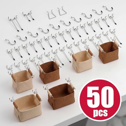 Spampur Peg Board, 4 Pack Metal Pegboard Wall Organizer - Image 4