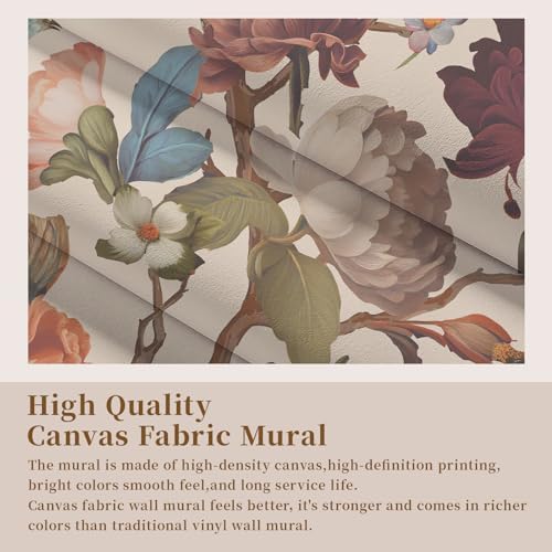 Zeeko Vintage Beige Floral Peel and Stick Wallpaper Mural - Image 5