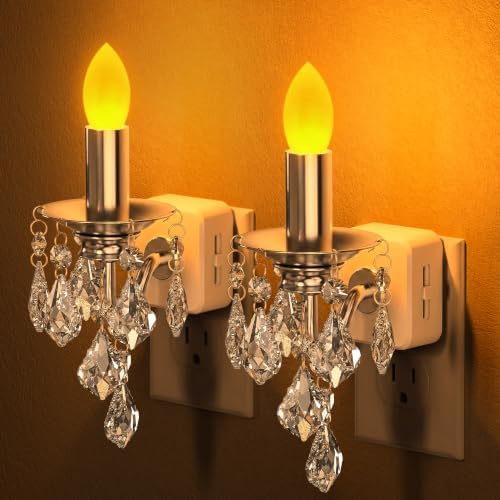 Briignite Chandelier Night Lights Plug into Wall 2 Pack, Dusk to Dawn by WelcometoBriigniteenjoyyourtimehere