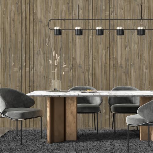 CHIHUT Weathered Brown Teak Foam Wood Slat Wall Panels 12"x79" Peel and Stick - Image 2