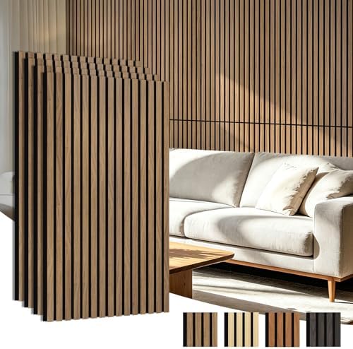 Art3d 47 x 23.6 Inch Acoustic Wood Slat Wall Panel, Deep Walnut by Art3d