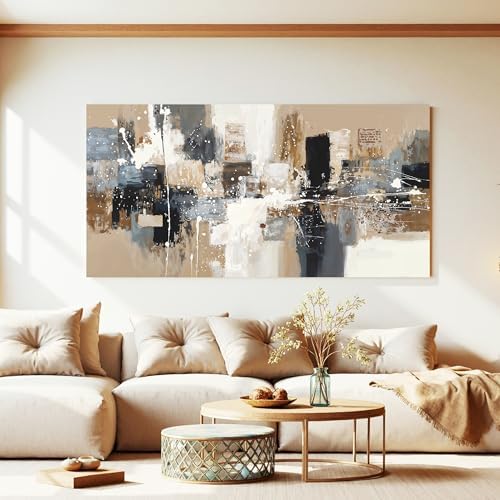Modern Abstract Brown Canvas Wall Art Decor Prints - Image 2
