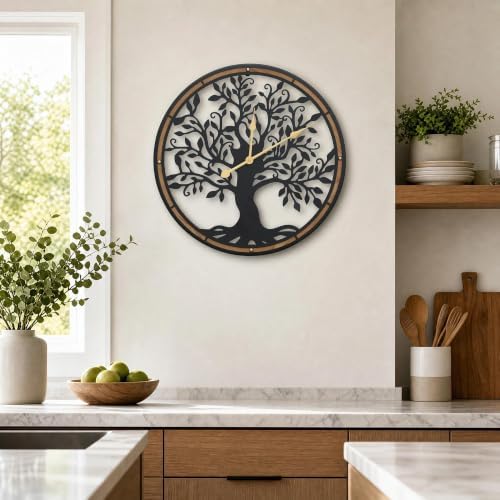 Micasso Large Wall Clocks Decorative: 24 Inch Tree of Life Battery Operated - Image 6