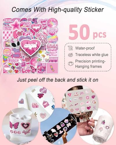 KBKBART 12 Pcs Mcbling Trashy Y2k Posters Room Decor and 50 Pcs Y2k Sticker - Image 3