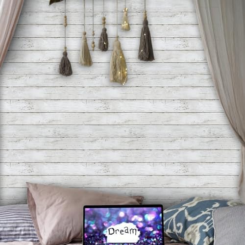 Abyssaly White Wood Shiplap Peel and Stick Wallpaper Farmhouse Wallpaper - Image 2