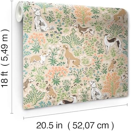 NuWallpaper x Printfresh Must Love Dogs Tan Peel and Stick Wallpaper, Removable - Image 6