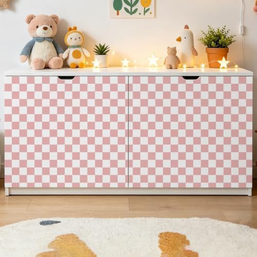 Pink and White Contact Paper Mosaic Checkered Peel and Stick Wallpaper - Image 7