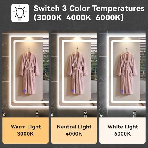 20“ x 28” LED Smart Mirror for Bathroom, Rectangle Mirror - Image 3