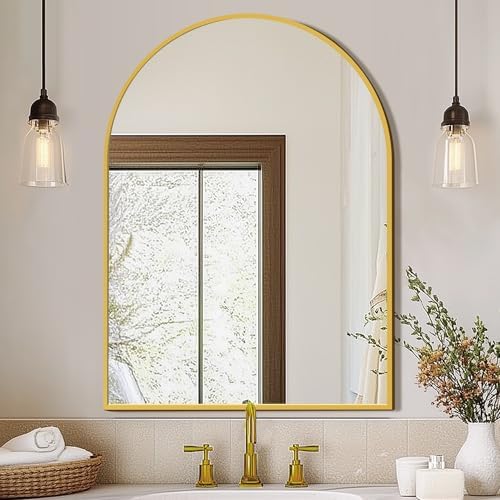 FICTOR 30" x 40" Arched Bathroom Vanity Mirror by FICTOR