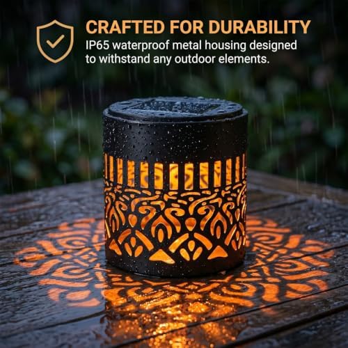 7 Color Changing Solar Mandala Projection Wall Light, 2 Pack - Image 6