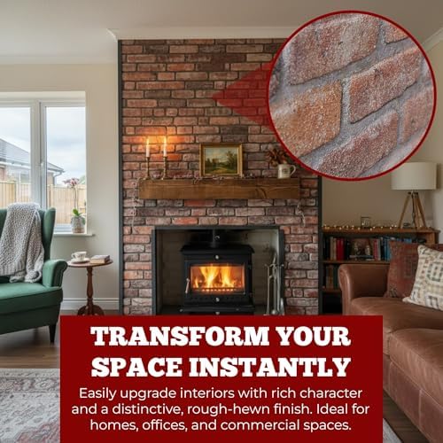 K&B Panels 3D Wall Panels, Rustic Brick Effect Styrofoam Wall Panelling Kit - Image 2