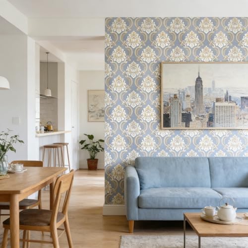 Vintage French Damask Peel and Stick Wallpaper Thickened Removable Self - Image 6