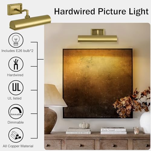 Modern 12in Brass Picture Lights - Image 4