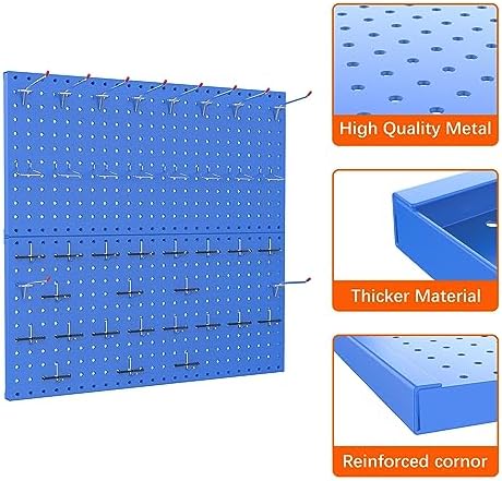 TORACK Metal Pegboard Wall Organizer 24"x24" 70 PCS Tool Storage Pegboards - Image 5
