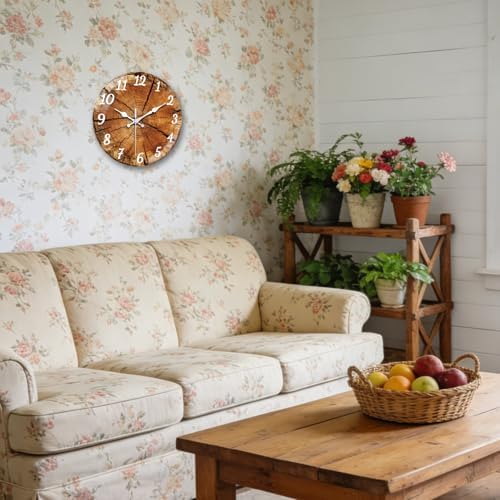 peacoblue Wood Tree Stump Wall Clocks Battery Operated - Image 3