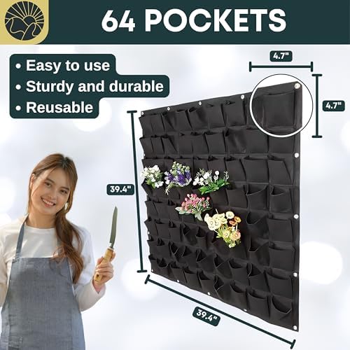 SunVara Vertical Wall Planter 64 Pockets Living wall Garden - Image 2