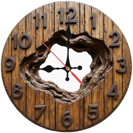 Dark Brown Root Hollow Round Wall Clock by Unknown