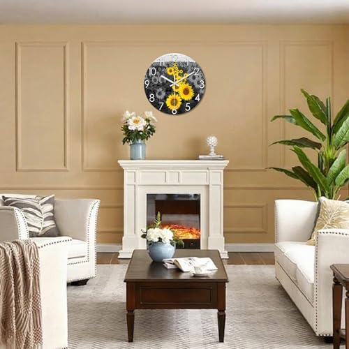 XFM Large Sunflower Wall Clock Battery Operated 20 Inch - Image 3