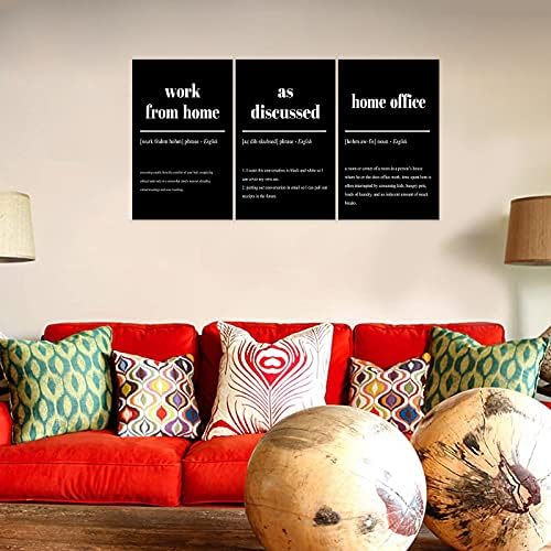 3 Piece Inspirational Canvas Wall Art, Quote "Work From Home - Image 4